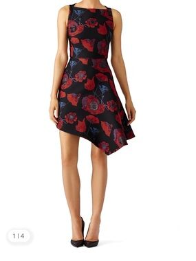 Osman London Floral Asymmetric Dress